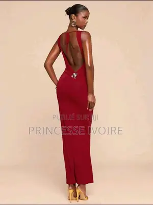 Robe Élégante Et Sexy , Sans Manche Dos Nu Avec Boucle