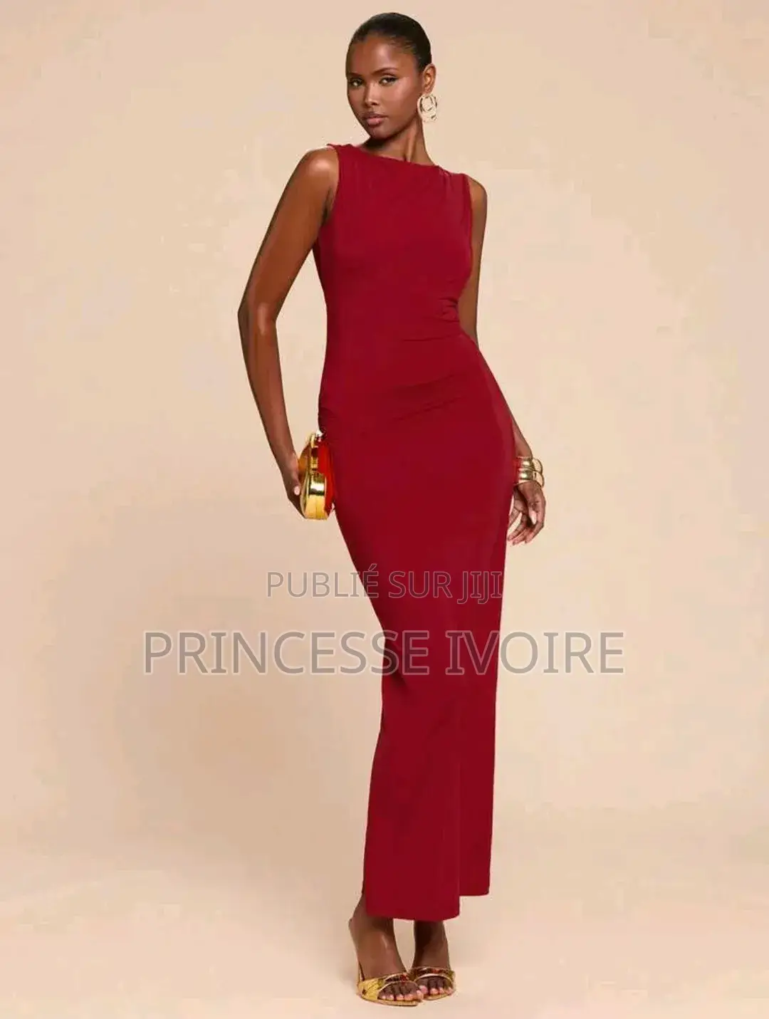 Robe Élégante Et Sexy , Sans Manche Dos Nu Avec Boucle