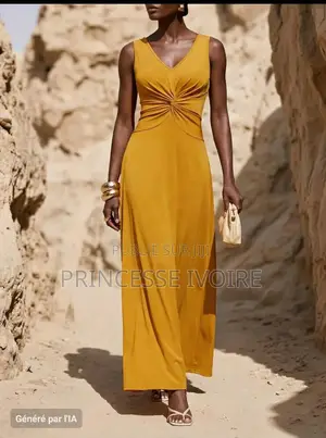 Robe Élégante Longue Avec Torsade