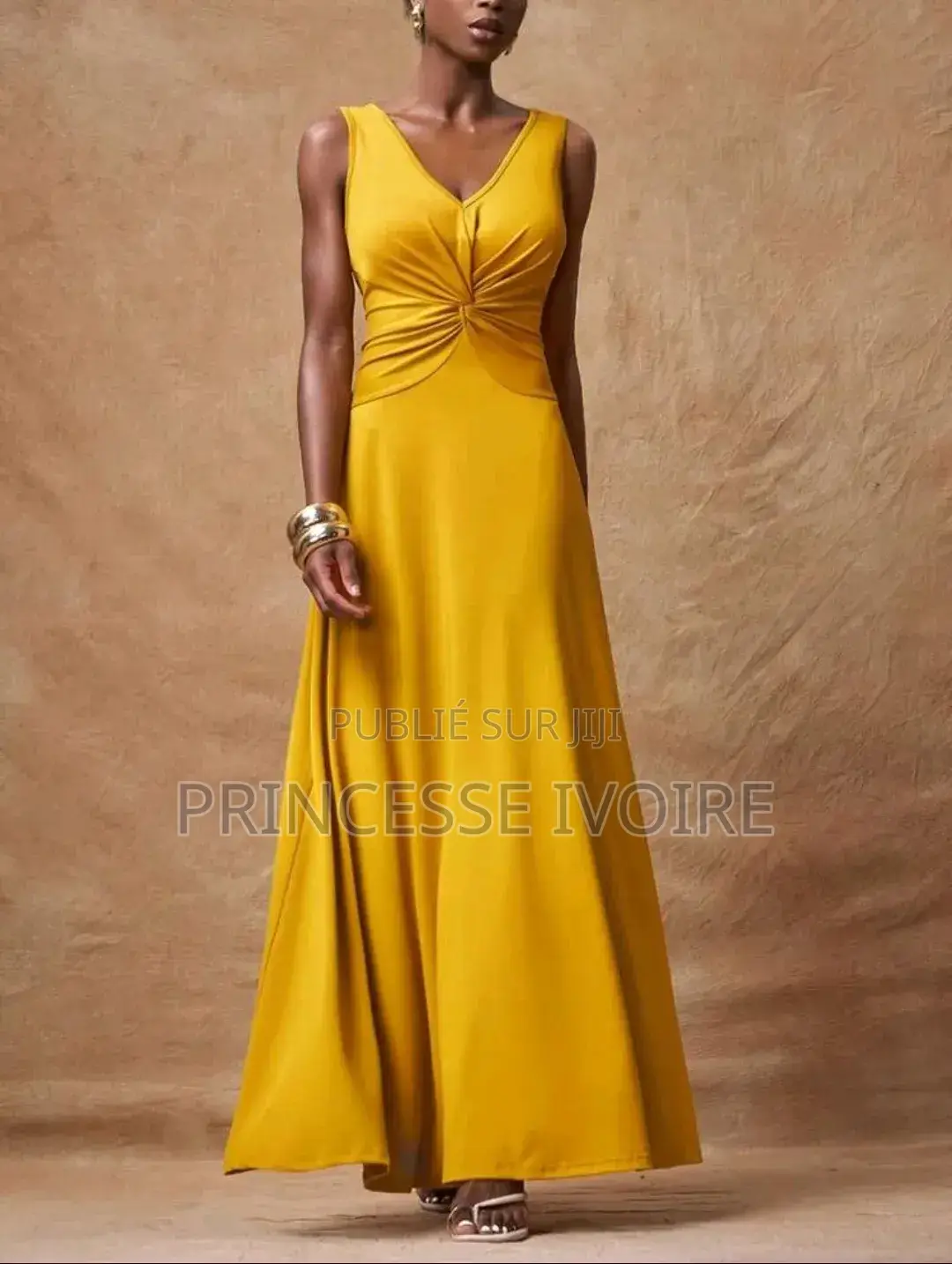 Robe Élégante Longue Avec Torsade