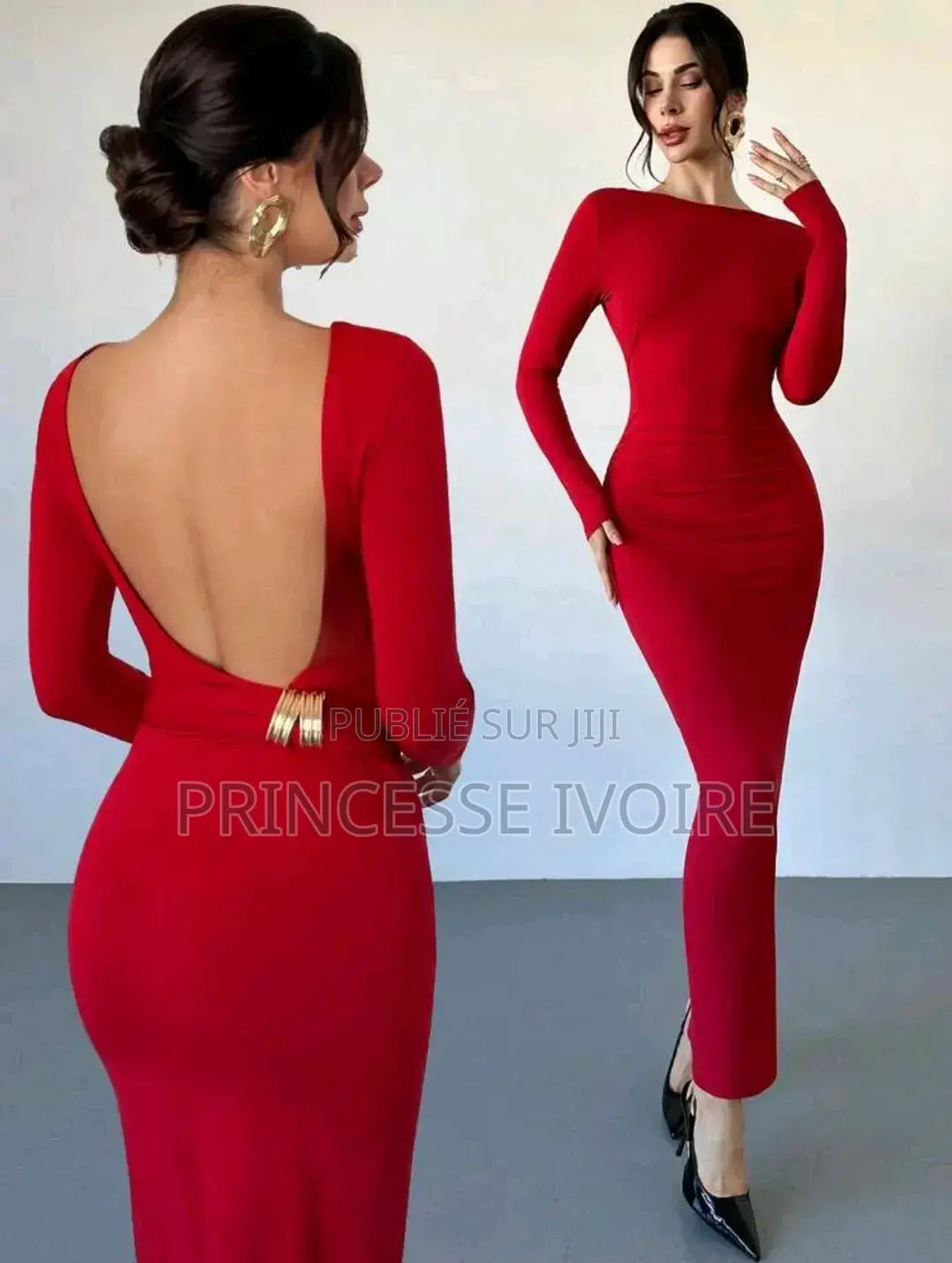 Robe Moulante Décolleté Dans Le Dos Avec Détail Métallique