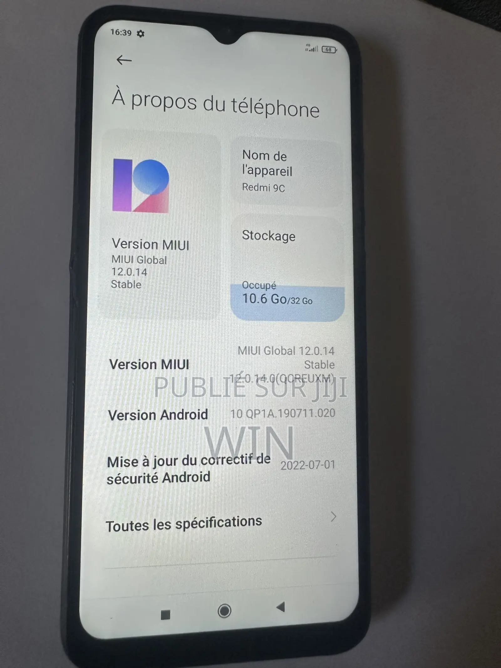 Xiaomi Redmi 9C 32 GB Noir