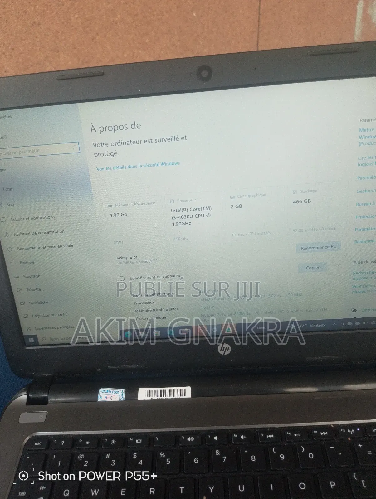 Ordinateur portable HP 240 G3 4GB Intel Core i3 eMMC 500GB