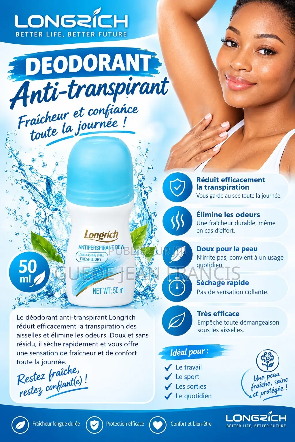Déodorant Anti Transpirant Longrich
