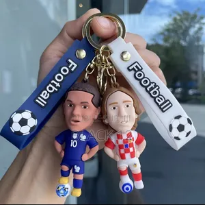 Porte-Clés Figurine Des Stars Du Football Mbappé Et Neymar