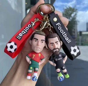 Porte-Clés Figurine Des Stars Du Football Mbappé Et Neymar
