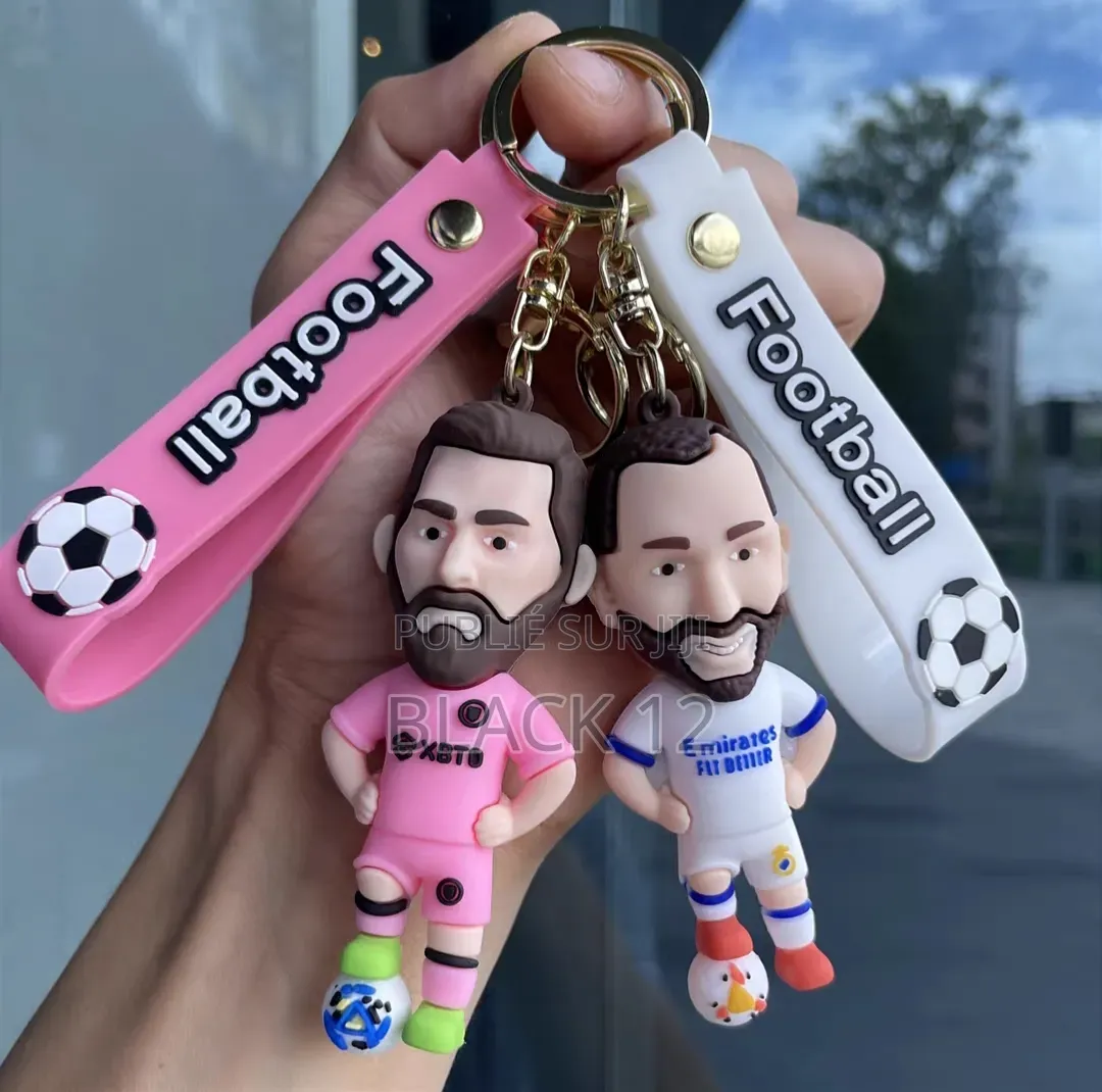 Porte-Clés Figurine Des Stars Du Football Mbappé Et Neymar
