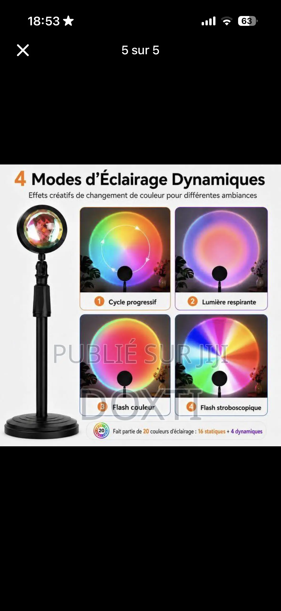 Lampe Sunset RGB – 16 Couleurs Avec Télécommande*