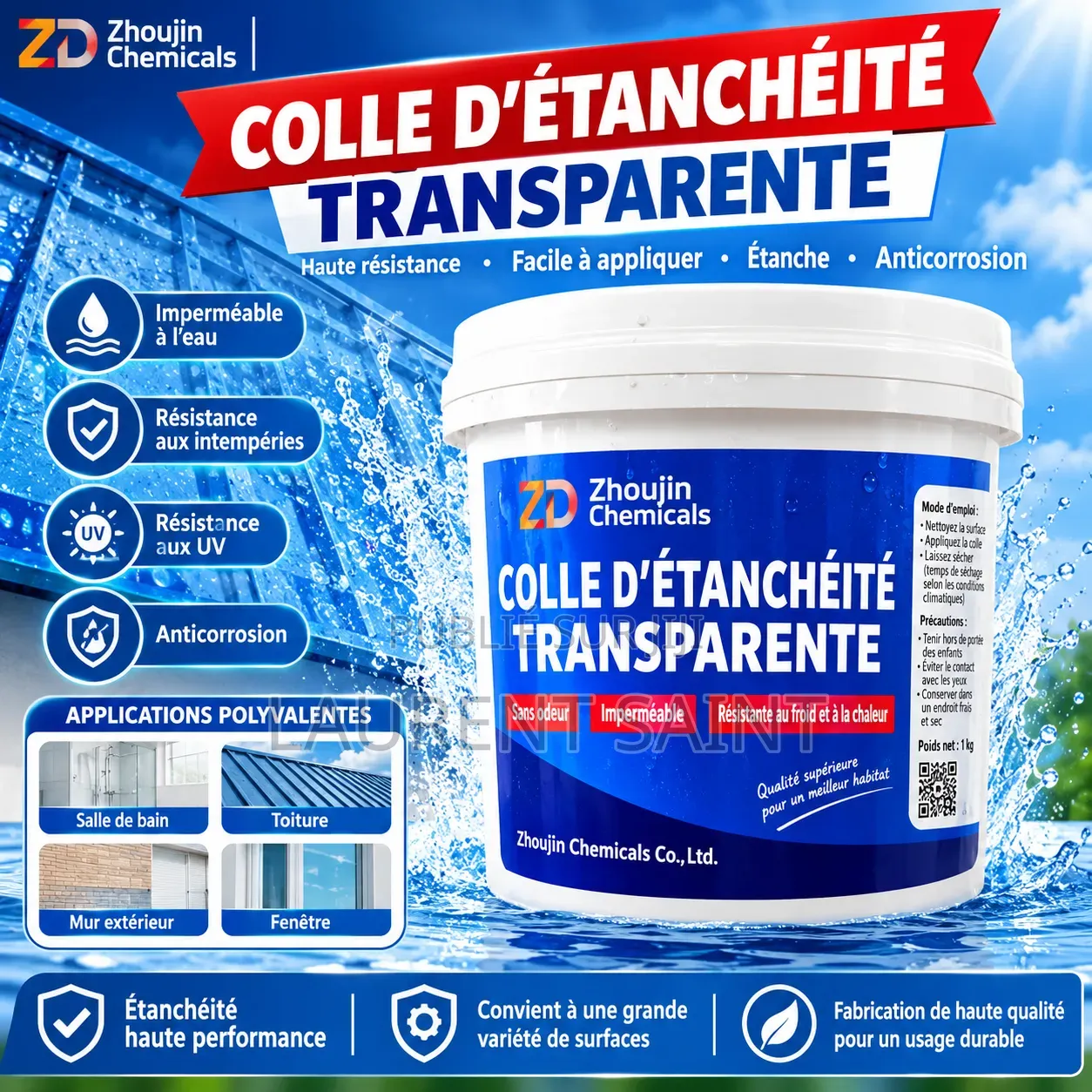 Colle d'Étanchéité Transparente