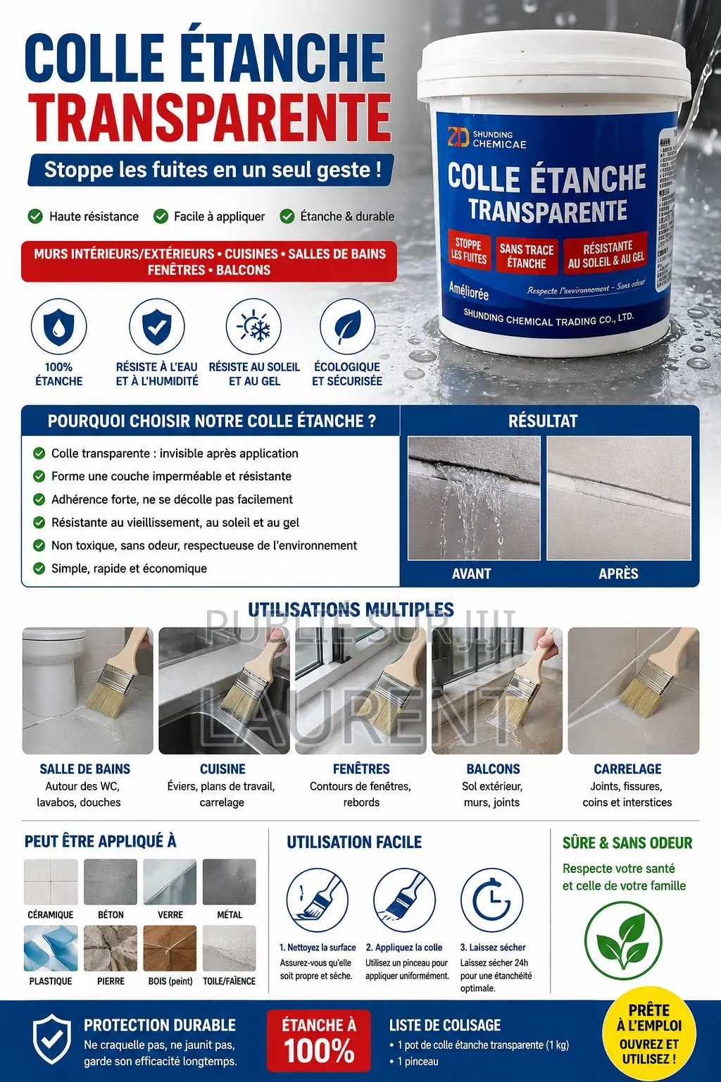 Colle d'Étanchéité Transparente