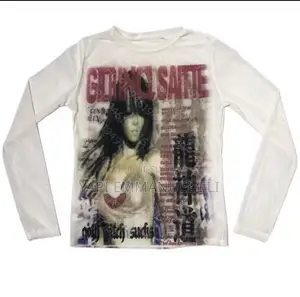 T-Shirt À Manches Longues Pour Femmes, Punk, Esthétique, Vintage, Y2K,