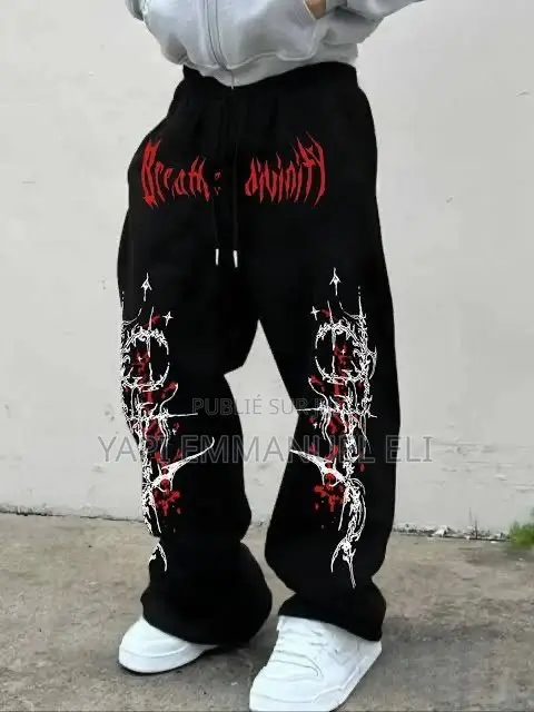 Pantalon De Survêtement Gothique Emo Streetwear Oversize