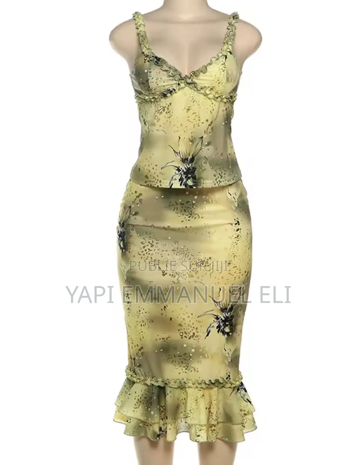 Chat Bizarre, Y2K, Volants, Patchwork, Camisole + Jupes