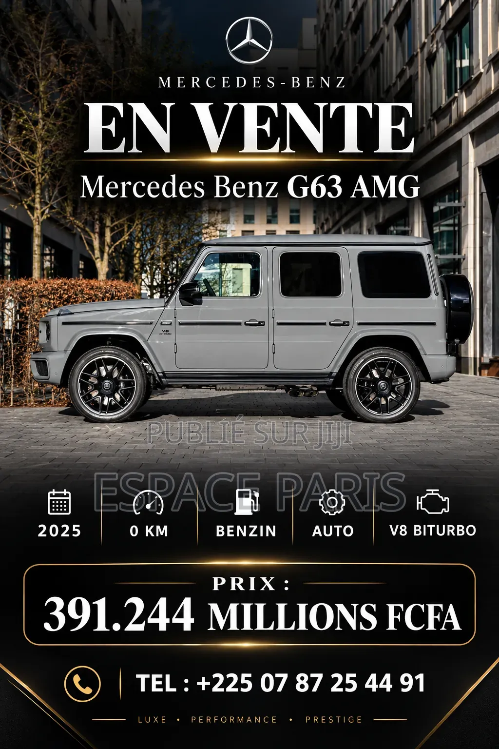 Nouveau Mercedes-Benz G-Class G63 AMG Brabus G700 2025 Gris