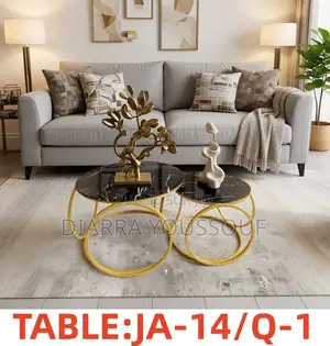Ensemble De Tables Basses Rondes Marbre Noir – JA-14/Q-1