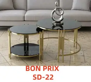 Ensemble De Tables Basses Rondes Marbre Noir – JA-14/Q-1