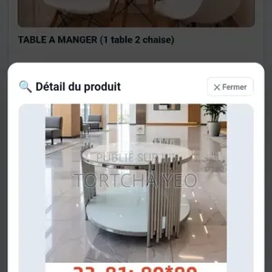 Table De Centre Design Luxe – Plateau Verre Trempé | Doré Ou Chromé