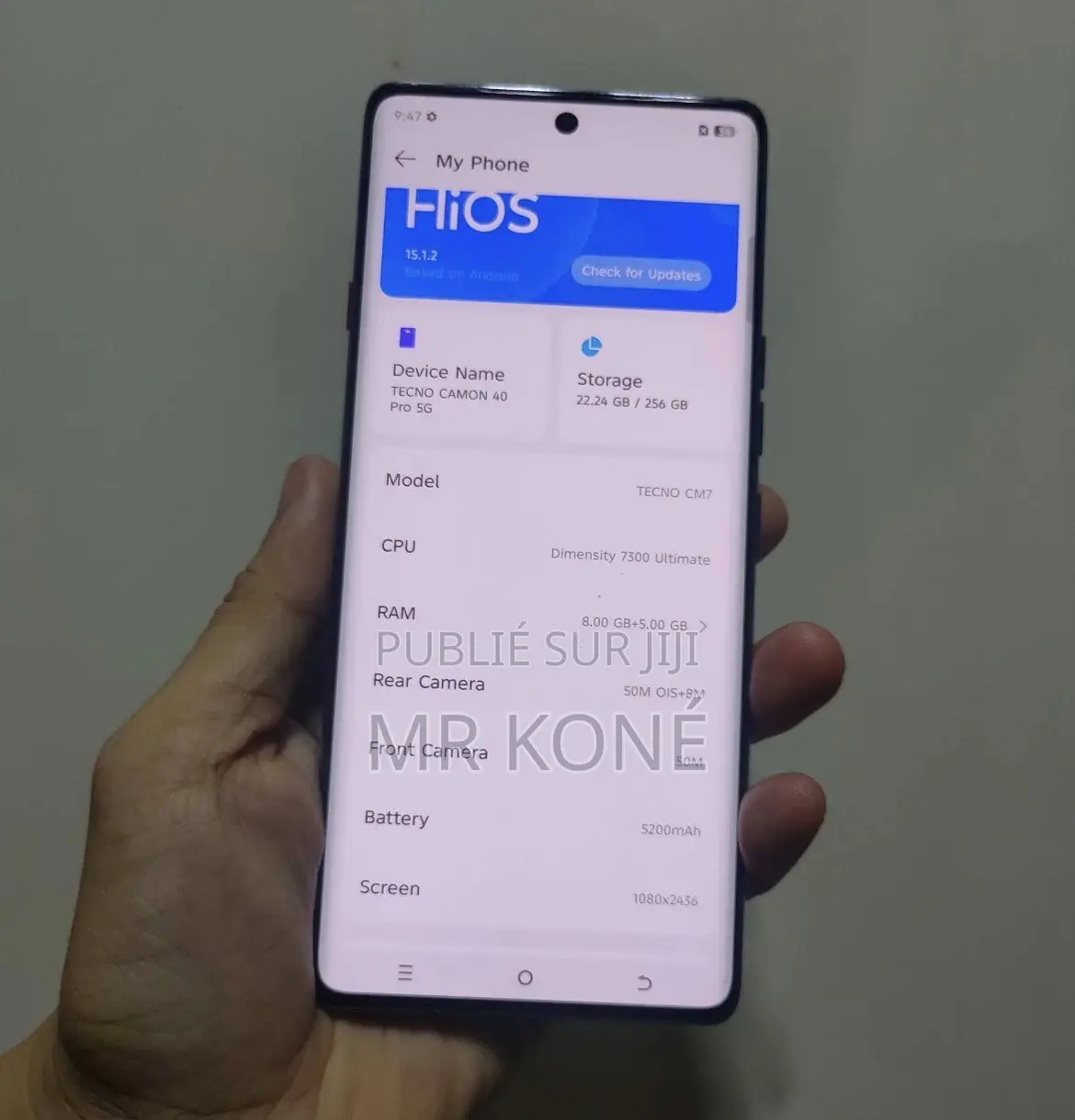 Nouveau Tecno Camon 40 256 GB Gris