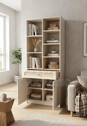 Bibliothèque Élégante Blanche – Design Unique Raffiné
