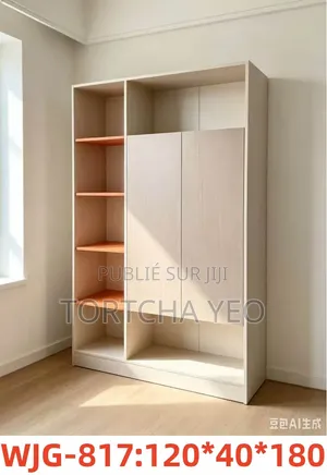 Armoire Design 120x180 – Portes Coulissantes Étagères Ouvertes