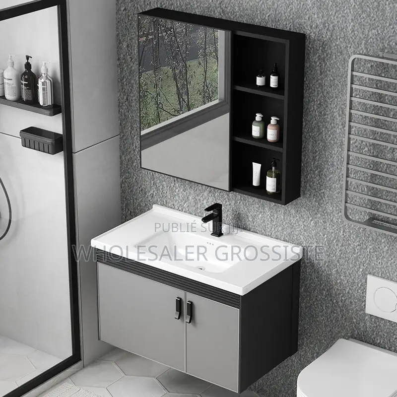 Ensemble Meuble-Lavabo De Salle De Bain Moderne Suspendu.
