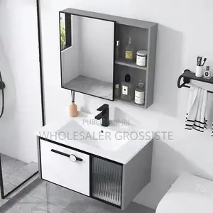 Ensemble Meuble-Lavabo De Salle De Bain Moderne Suspendu.