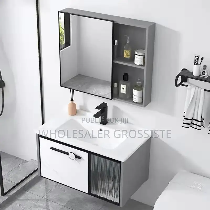 Ensemble Meuble-Lavabo De Salle De Bain Moderne Suspendu.