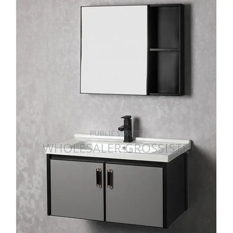 Ensemble Meuble-Lavabo De Salle De Bain Moderne Suspendu.