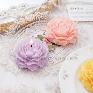 Bougie Décorative en Forme De Pivoine Parfumée.