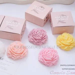 Bougie Décorative en Forme De Pivoine Parfumée.