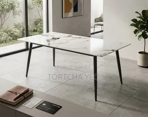 Table Marbre Élégante 130×70 – Livraison GRATUITE