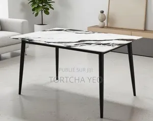  Élégance Modernité – Table Marbre 4 Places + Livraison Gratuite