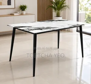  Élégance Modernité – Table Marbre 4 Places + Livraison Gratuite