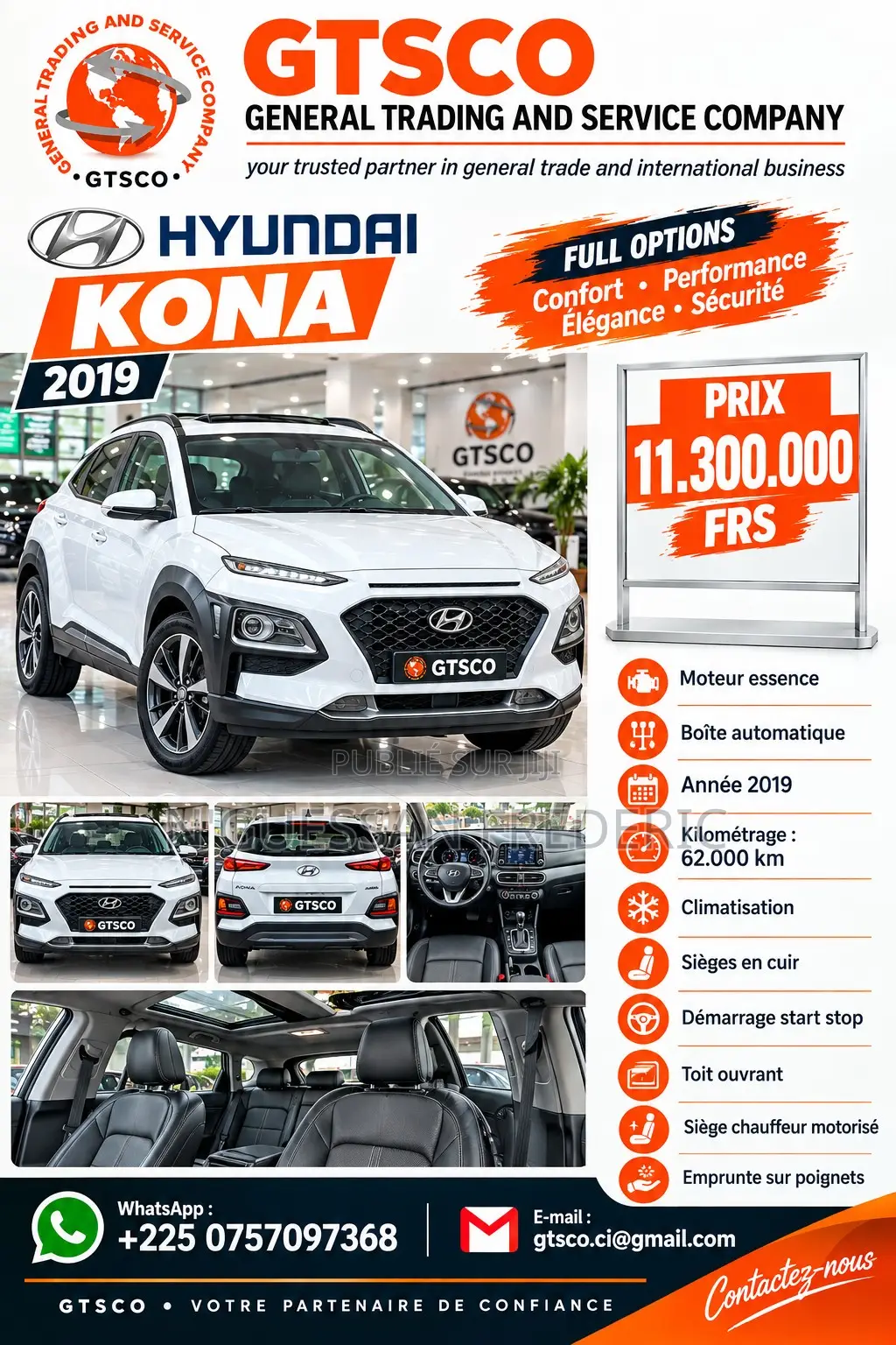 Hyundai Kona 2019 Blanc