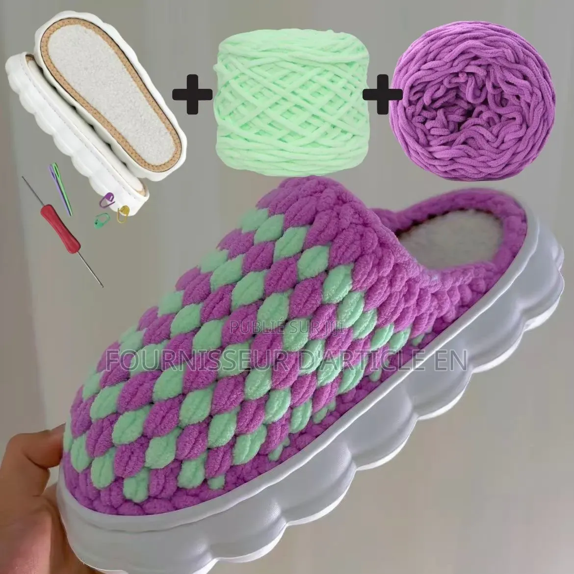 Kit De Matériaux Pour Chaussons Crochetés