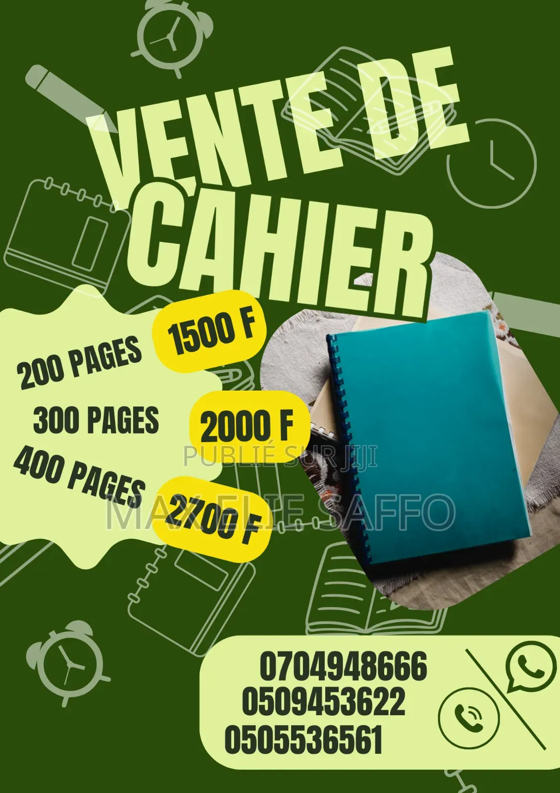 Vente De Cahier De Recherche