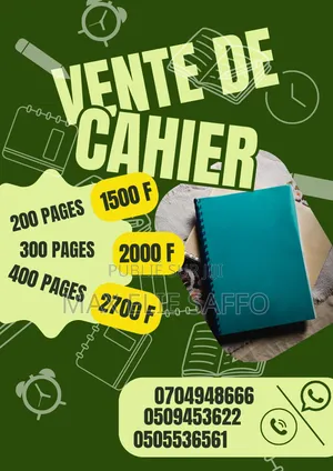 Vente De Cahier De Recherche