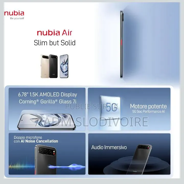 Nouveau ZTE nubia Air 5G 256 GB Argenté