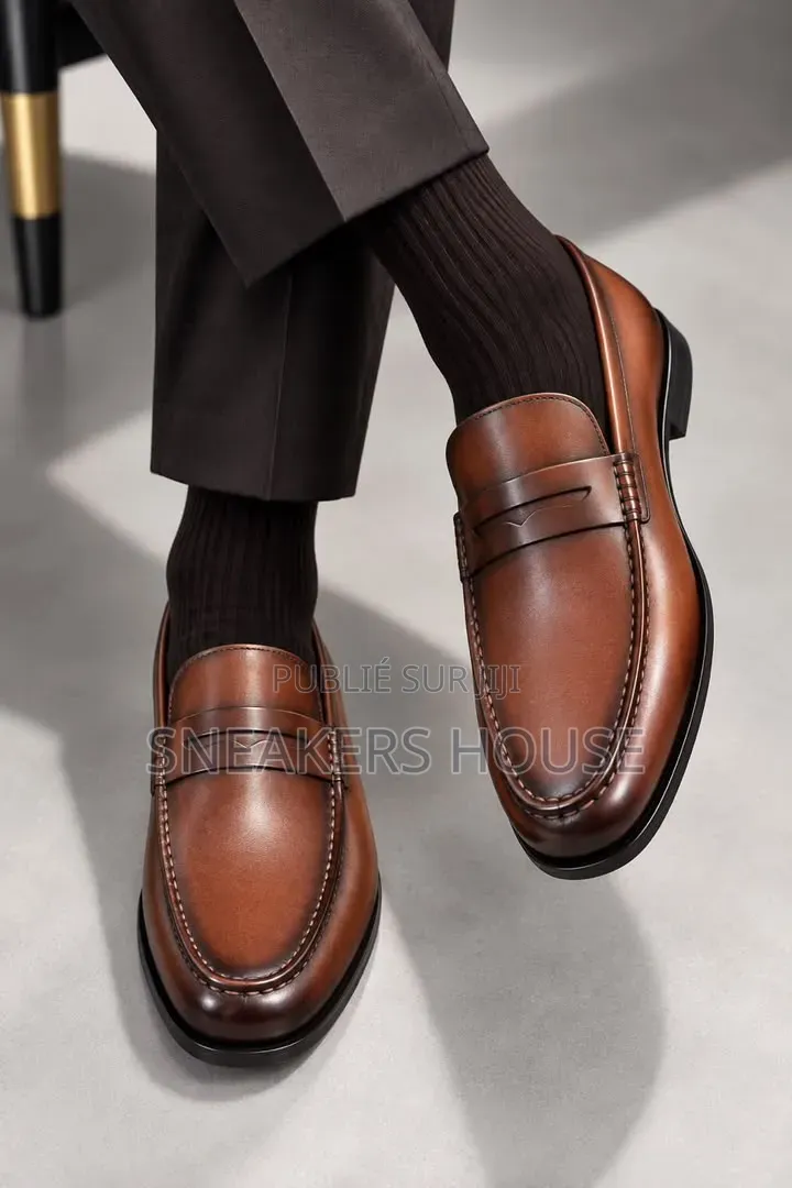 Mocassins De Ville Homme en Cuir