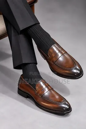 Mocassins De Ville Homme en Cuir