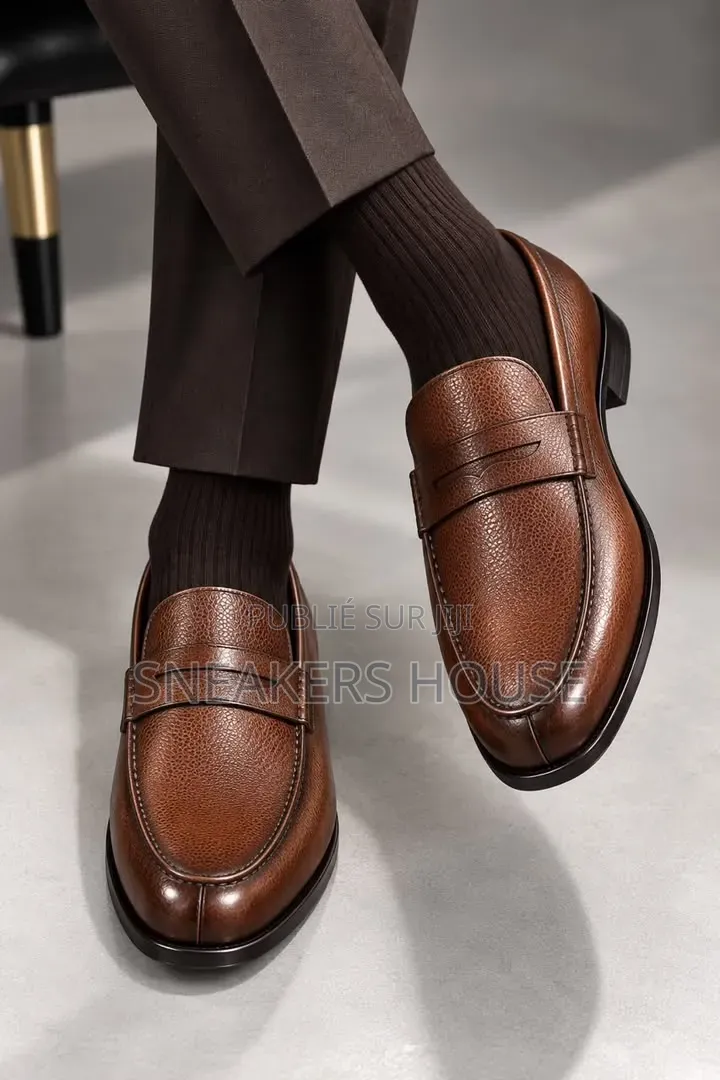 Mocassins De Ville Homme en Cuir