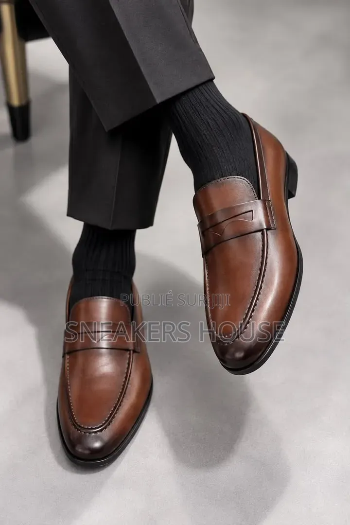 Mocassins De Ville Homme en Cuir
