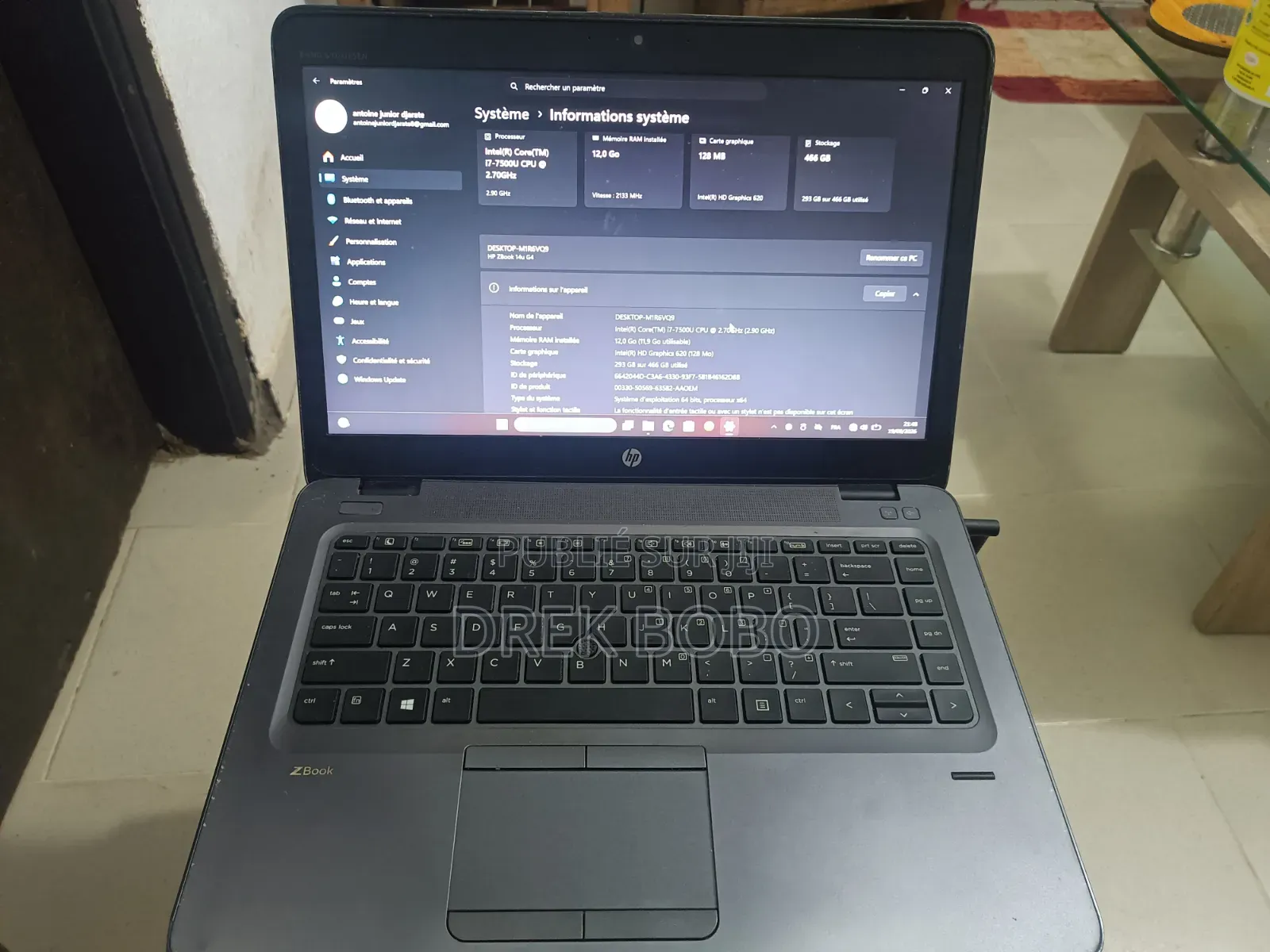 Ordinateur portable HP ZBook 14u G4 12GB Intel Core i7 SSD 500GB