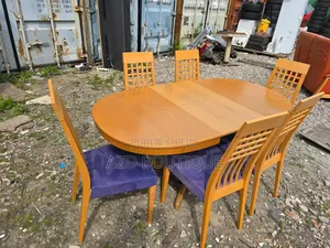 Table À Manger Extensible 6 Chaises en Bois De Qualité Import Usa