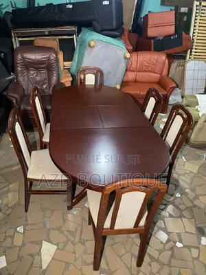 Table À Manger Extensible 6 Chaises en Bois De Qualité Import Usa