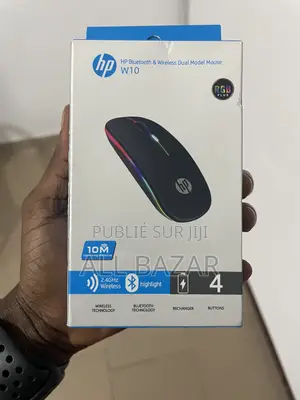 HP Souris Double Mode Sans Fil Et Bluetooth W10 Avec Éclairage RGB