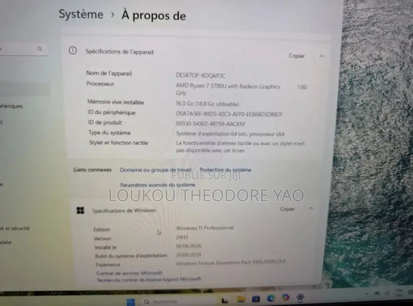 Ordinateur portable Lenovo ThinkPad E15 16GB Intel Core i7 SSD 512GB