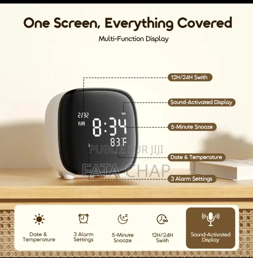 Oraimo ClockPoint Plus Réveil Numérique Rechargeable À Éclairage Tacti