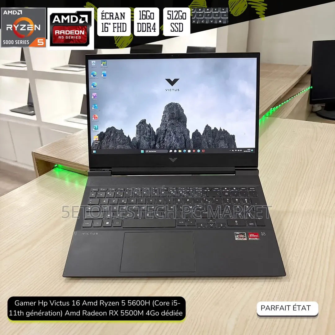 Nouveau Ordinateur portable HP Victus 15 16GB AMD Ryzen 5 SSD 512GB