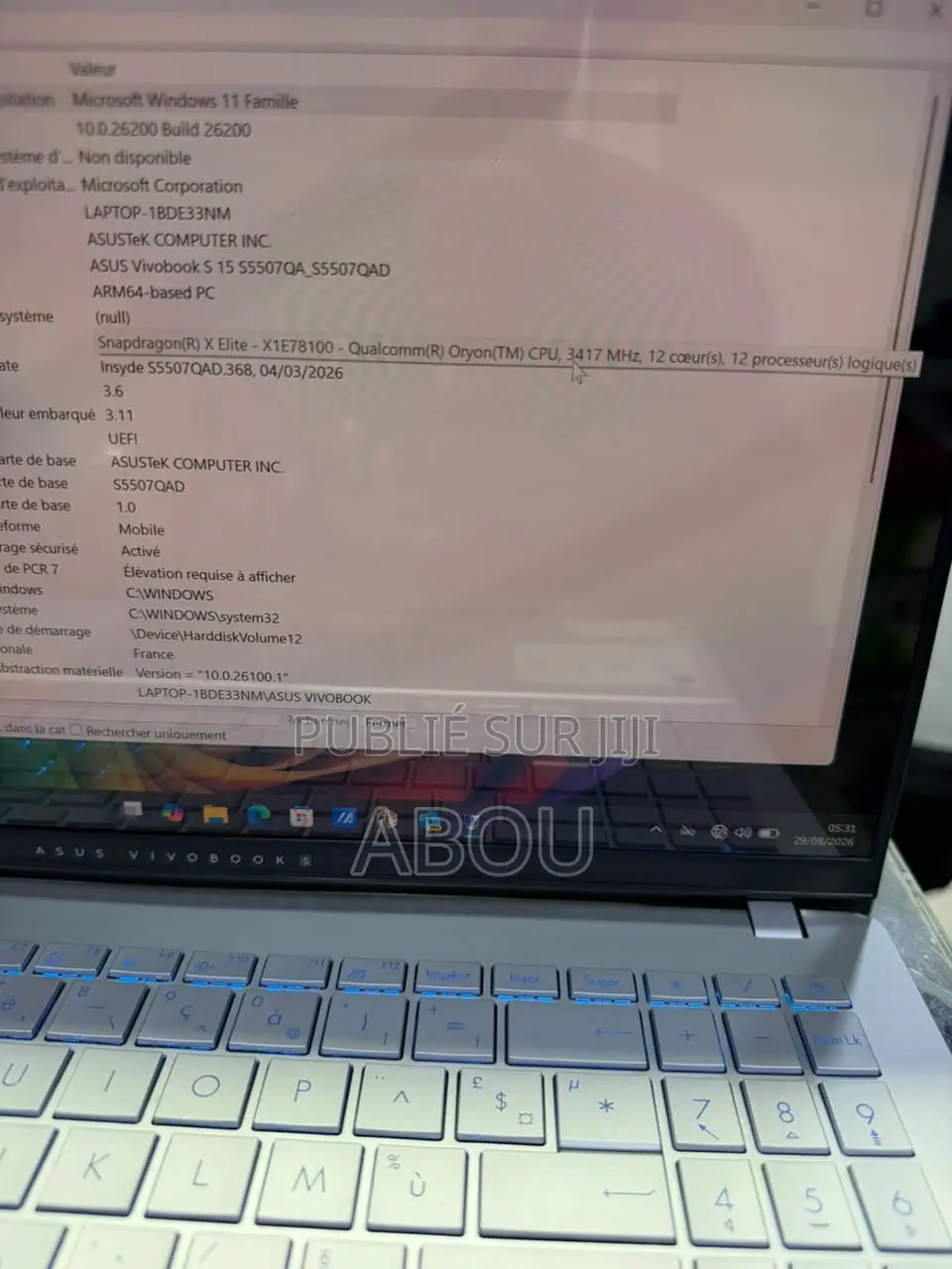 Asus Vivobook 15 32GB Qualcomm Snapdragon X Elite SSD 1T